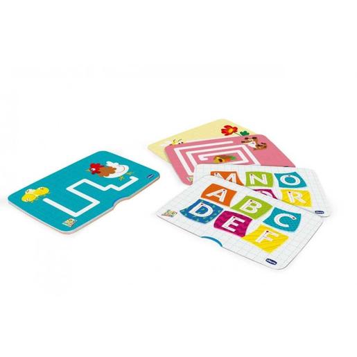 Chicco - Pizarra educativa con pantalla LCD y tarjetas, método Montessori