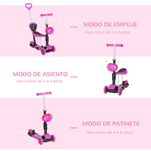 Homcom - Patinete scooter con asiento ajustable