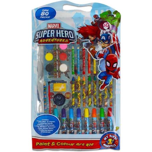 Marvel - Kit de pintura y colores Marvel Super Hero Adventures, 80 piezas ㅤ