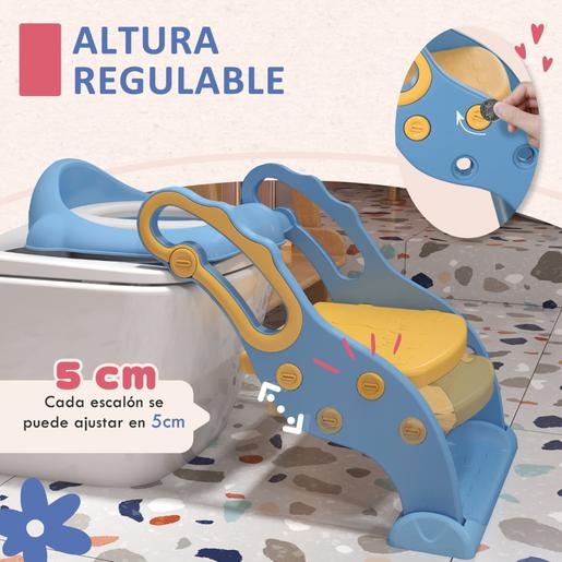 Homcom - Adaptador WC con escalera Azul y Amarillo