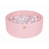 MeowBaby - Piscina redonda de bolas rosa 90 x 30 cm con 200 bolas blanco/transparente/perla