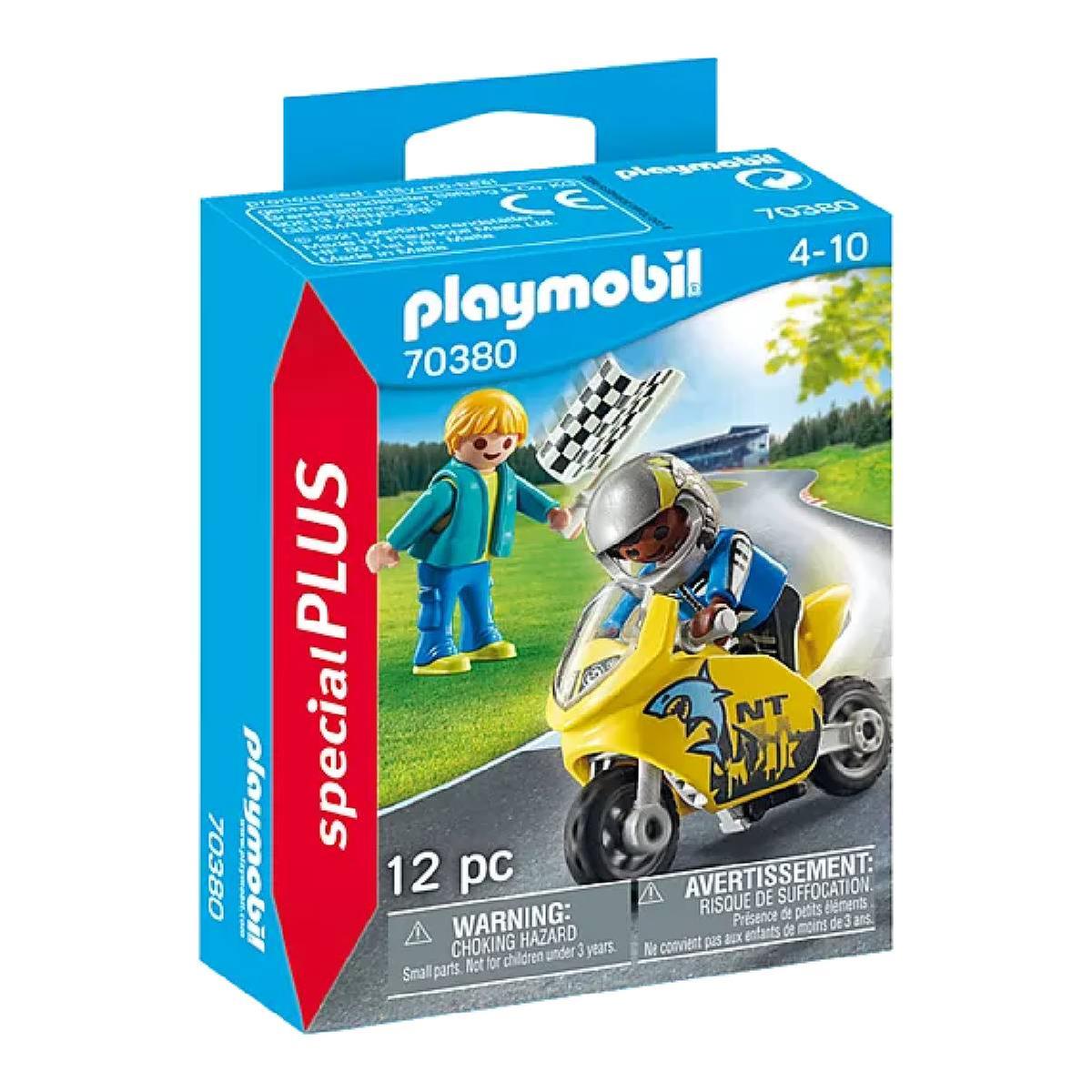 Playmobil - Chicos con moto de carreras - 70380