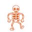 Móvil Esqueleto de Fieltro Naranja 70 cm