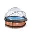 EXIT - Piscina Wood redonda 244 cm con cúpula y bomba de filtro