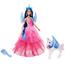 Barbie - Muñeca Celebración Zafiro con Vestido Rosa y Unicornio ㅤ