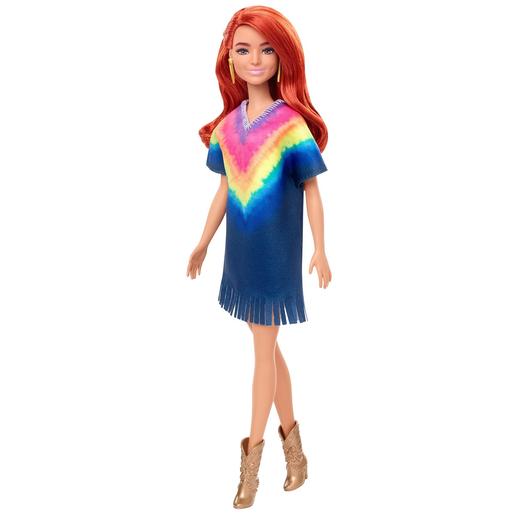 Barbie - Muñeca Fashionista - Vestido Estampado Tie-Dye