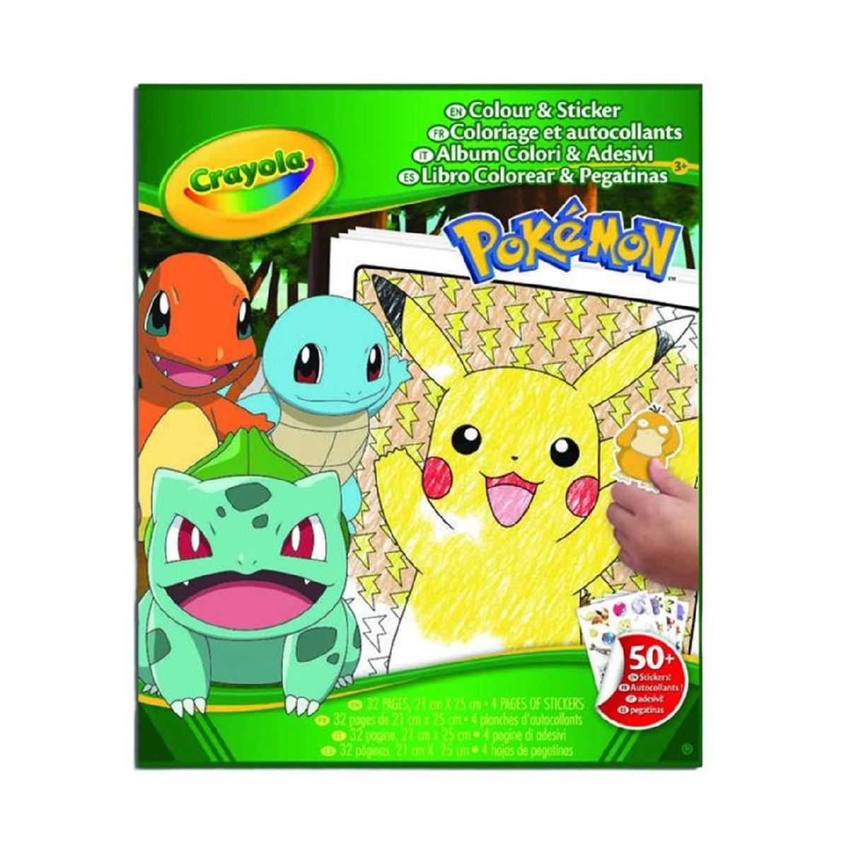Crayola - Pokémon - Libro para colorear y pegatinas, Crayola Actividades