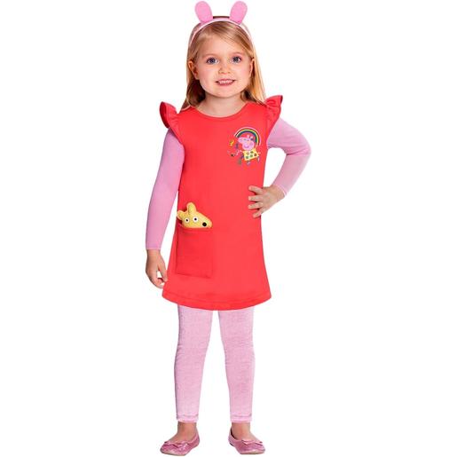 Peppa Pig - Disfraz infantil Cerdo Animado con Vestido Rojo S ㅤ