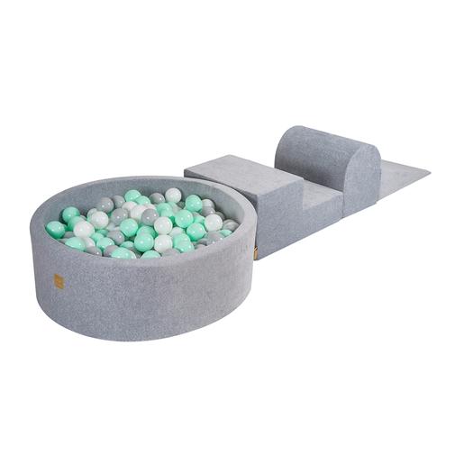 MeowBaby - Parque de juegos infantil de espuma gris con piscina de bolas y 200 bolas verde/gris/blanco