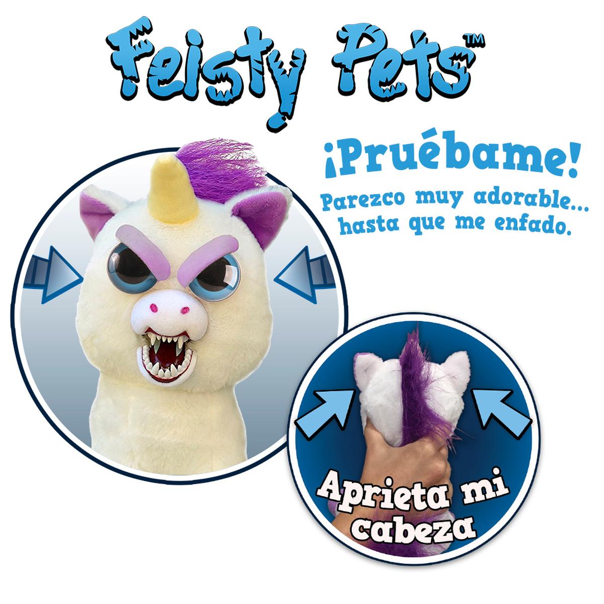 323582  Mac Due Italy   Feisty Pets Unicornio de Peluche Color Blanco Morado 