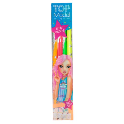 Estuche con 4 lápices fluorescentes Topmodel