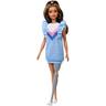 Barbie - Muñeca Fashionista con prótesis - Vestido azul