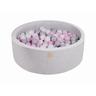 MeowBaby - Piscina redonda de bolas gris 90 x 30 cm con 200 bolas blanco/gris/rosa