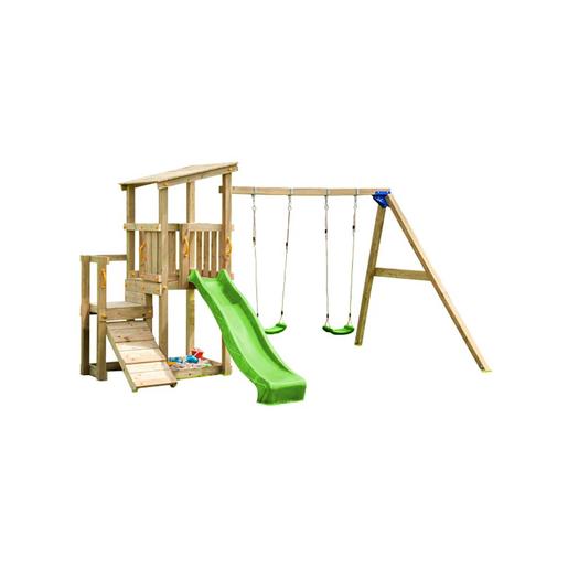 Parque juegos infantil de madera Mini Cascade con columpio doble