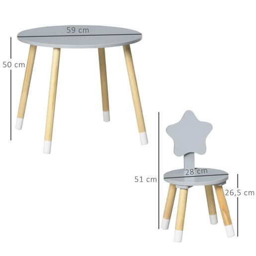 Homcom - Conjunto de mesa y dos sillas estrella