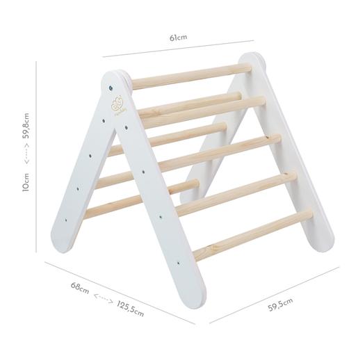 MeowBaby - Escalera de madera Montessori color blanco escalada para niños