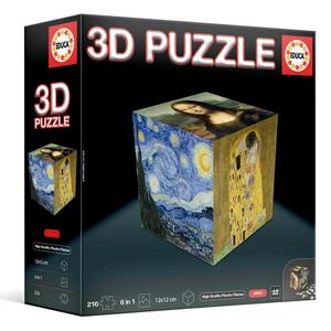 Cubo Puzzle 3D Educa Borras 6 en 1 216 Piezas Obras de Arte