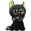 Peluche especial de Halloween, gato Oleander negro con ojos y orejas verdes brillantes, 15 cm ㅤ