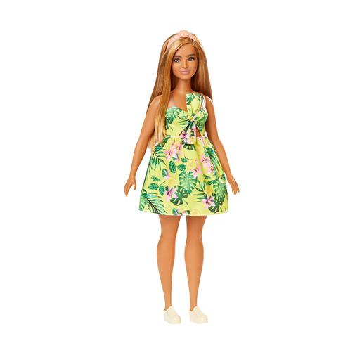 Barbie - Muñeca Fashionista - Vestido de Estampado Tropical