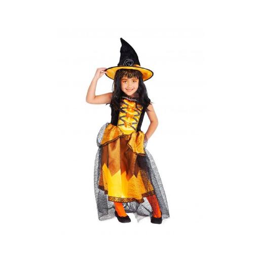 Disfraz infantil - Bruja chic naranja 5-7 años