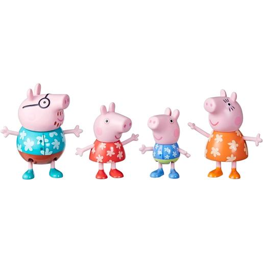Hasbro - Peppa Pig - Pack de 4 figuras de la familia Peppa Pig en vacaciones - Modelos surtidos ㅤ