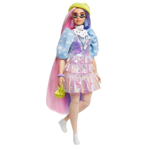 Barbie - Muñeca Extra - Pelo rosado y violeta