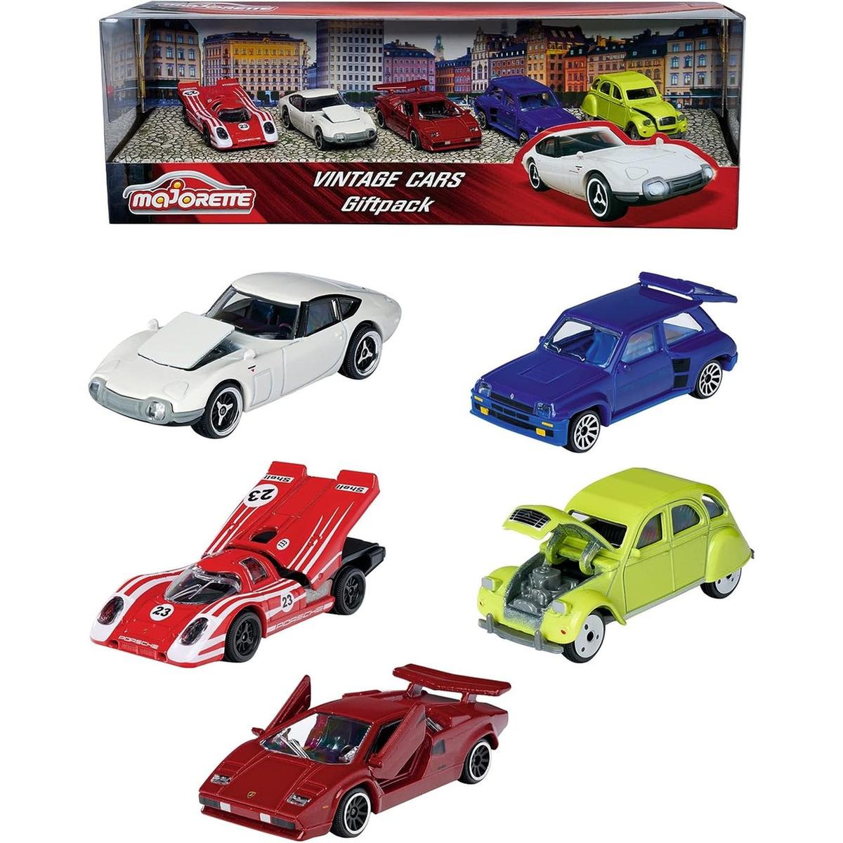 Majorette - Pack de 5 coches vintage coleccionables, modelos y colores  surtidos ㅤ, Majorette