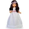 Nancy - Muñeca de colección primera comunión con vestido blanco y corona de flores