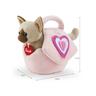 Gatito de peluche en bolsa rosa con corazones 29 cm ㅤ