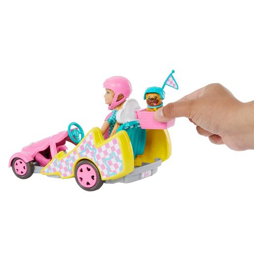 Barbie - Muñeca con kart, mascota y accesorios de aventura ㅤ