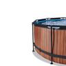 EXIT - Piscina Wood redonda 360 cm con cúpula y bomba de filtro