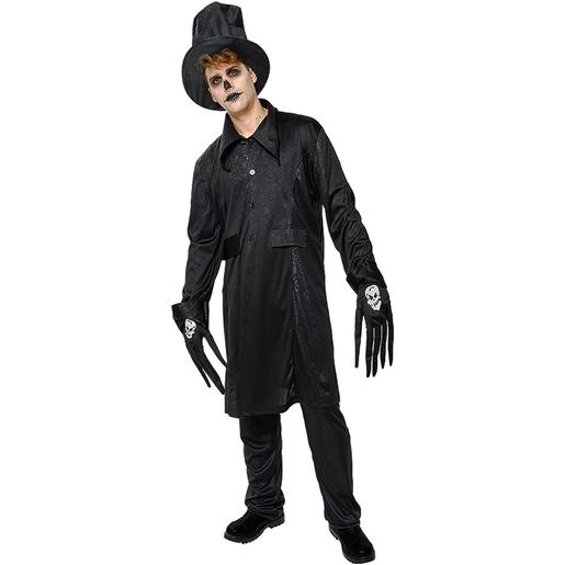 Disfraz de calavera con sombrero y guantes para hombre, para Halloween, Carnaval y Cosplay