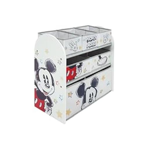 Disney - Minnie Mouse - Organizador de madera con 6 cestos textiles Minnie Mouse (62x30x60cm) ㅤ