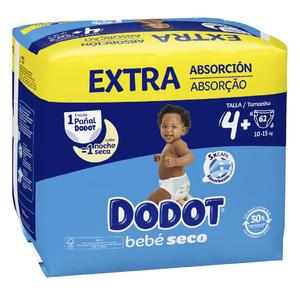 DODOT Pañal Bebé Seco Talla 4 Plus ( 124 Unidades)