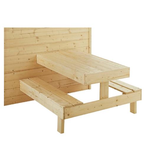 Caseta de madera infantil con mesa de picnic Tiana