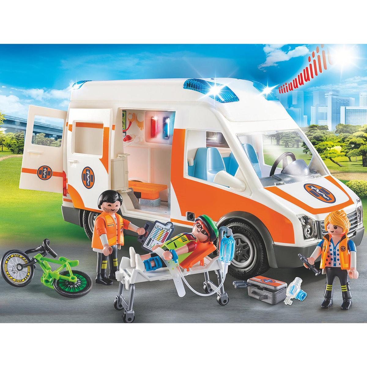 muerto Profesor poco Playmobil City Life - Ambulancia Con Luz Y Sonido - 70049 | City Life Vida  En La Ciudad | Toys"R"Us España