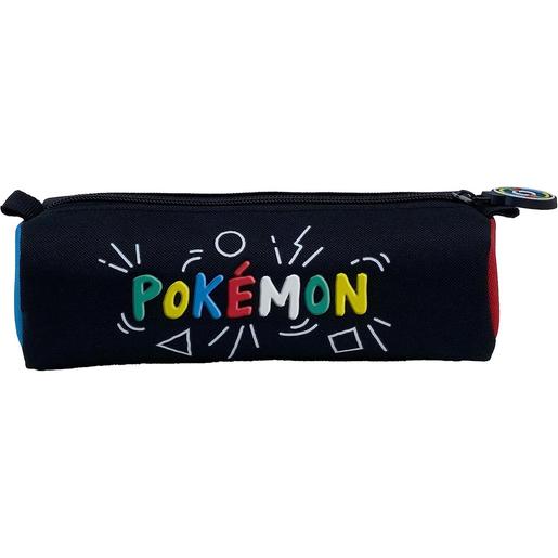Play - Pokemon - Portatodo cilíndrico Pokémon con diseño colorido, Material Escolar ㅤ