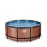 EXIT - Piscina Wood redonda 360 cm con cúpula y bomba de filtro