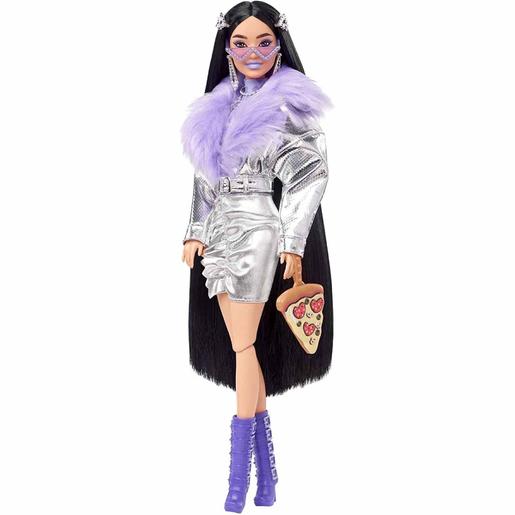 Barbie - Muñeca Extra - Chaqueta con pelo y botas moradas