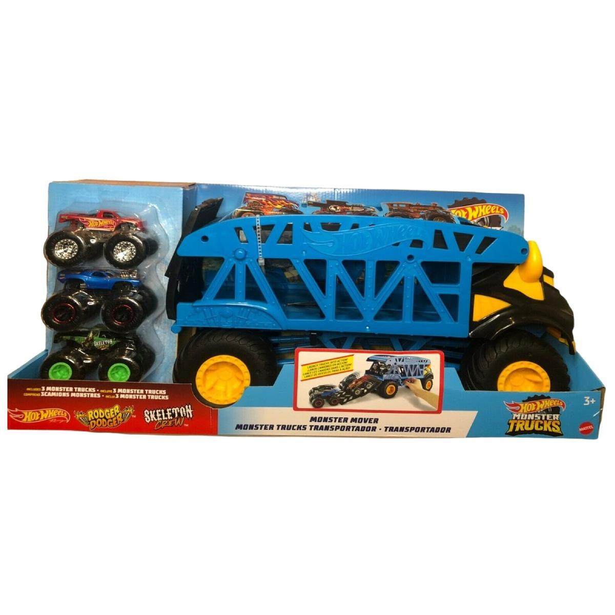 Hot Wheels - Camión transportador de Monster Trucks, Hot Wheels Sets