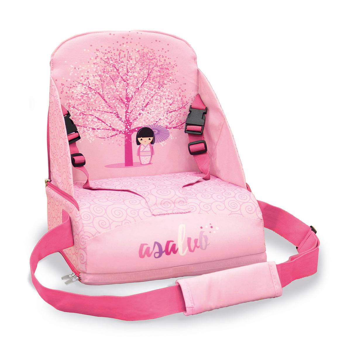 Trona de viaje portátil para bebé, color rosa