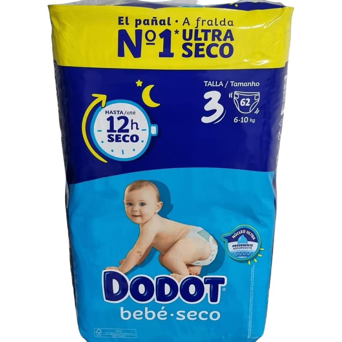 Dodot - Pañales súper absorbentes talla 3, 62 unidades, Recien Nacido