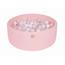 MeowBaby - Piscina redonda de bolas rosa 90 x 30 cm con 200 bolas blanco/transparente/perla