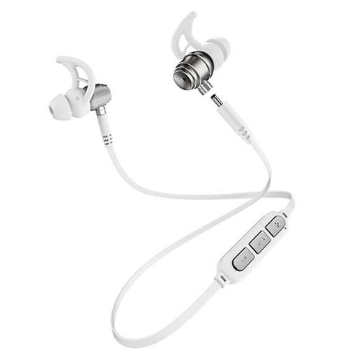 Auriculares convertibles 2 en 1 Bluetooth blanco plata