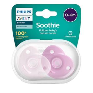 Philips Avent - Chupetes Soothie rosas 0-6 meses