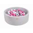 MeowBaby - Piscina redonda de bolas gris 90 x 30 cm con 200 bolas blanco/gris/rosa oscuro