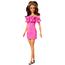 Barbie - Muñeca Fashionista con Vestido Rosa y Pelo Ondulado ㅤ