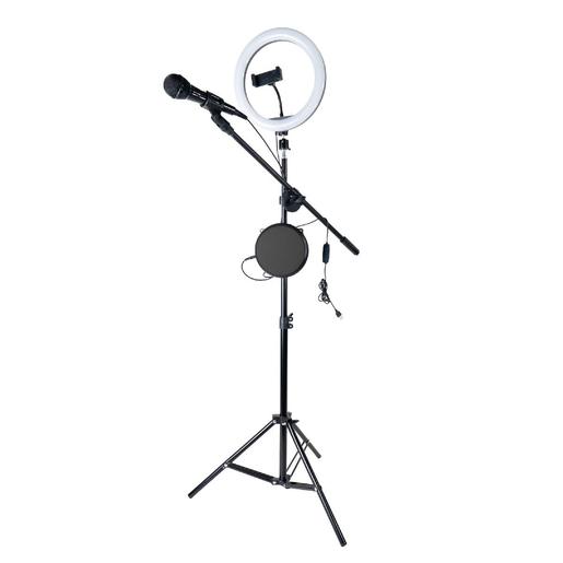 Music Star - Micrófono con amplificador y halo de luz