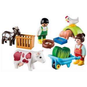 Imagen de Playmobil - Granja de animales y figuras 1.2.3: juguetes educativos y de motricidad ㅤ