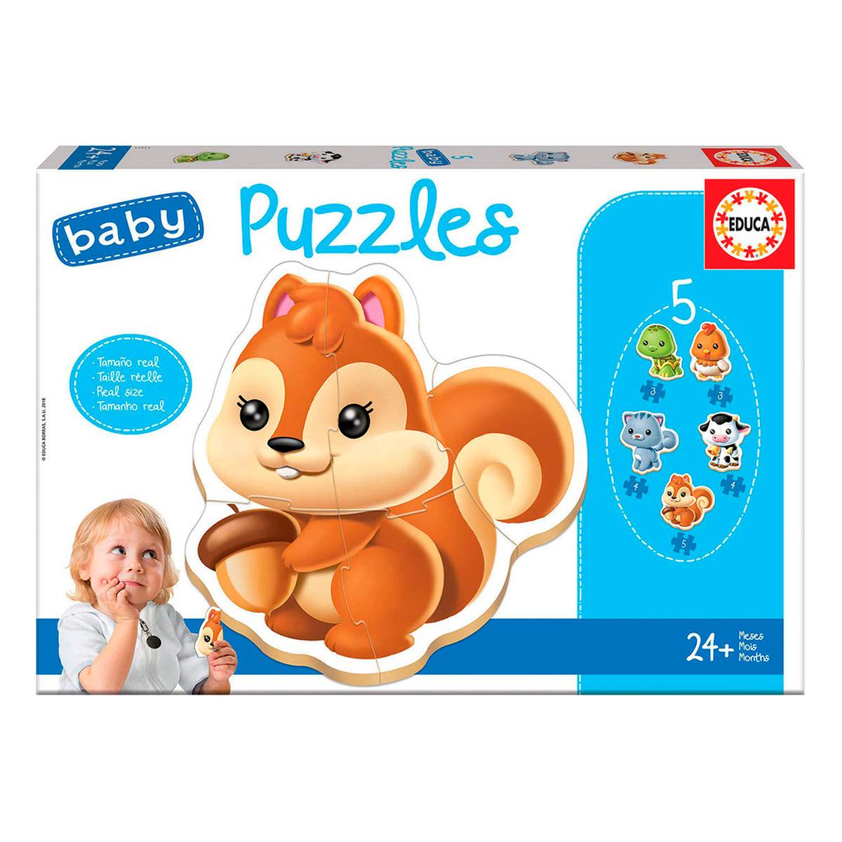 Puzzle para bebé Animales a partir de 12 Meses 【 Regalos Originales 】